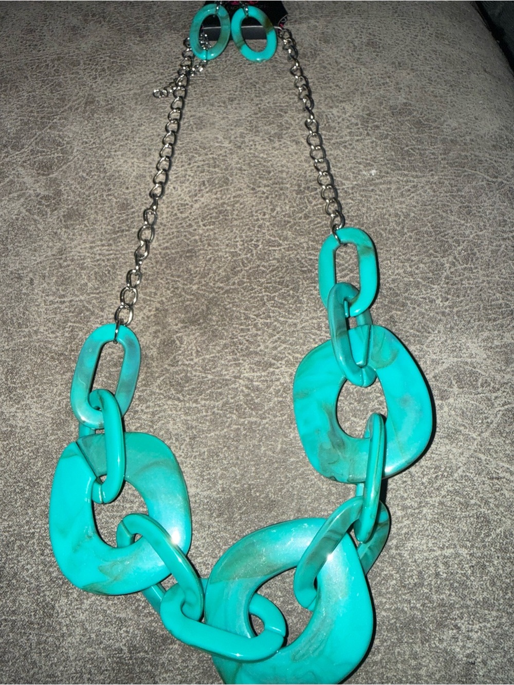 Turquoise Link Statement Necklace - Women Jewelry
